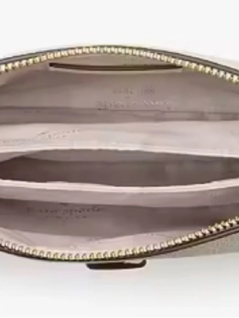 kate spade Cream Leather Wristlet with Gold Spade Logo
